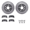 7312-76060 Drilled/Slotted Brake Rotor with 3000-Series Ceramic Brake Pads Kit & Hardware [Silver], 1992-2003 Lexus/Toyota/Scion - image 1