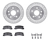 7312-76061 Drilled/Slotted Brake Rotor with 3000-Series Ceramic Brake Pads Kit & Hardware [Silver], 1997-1999 Lexus/Toyota/Scion - image 1