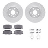 7312-76066 Drilled/Slotted Brake Rotor with 3000-Series Ceramic Brake Pads Kit & Hardware [Silver], 1988-1993 Lexus/Toyota/Scion - image 1