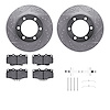 7312-76077 Drilled/Slotted Brake Rotor with 3000-Series Ceramic Brake Pads Kit & Hardware [Silver], 1995-2004 Lexus/Toyota/Scion - image 1