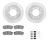 7312-76098 Drilled/Slotted Brake Rotor with 3000-Series Ceramic Brake Pads Kit & Hardware [Silver], 1993-1997 Lexus/Toyota/Scion - image 1