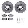 7312-76105 Drilled/Slotted Brake Rotor with 3000-Series Ceramic Brake Pads Kit & Hardware [Silver], 1993-1998 Lexus/Toyota/Scion - image 1