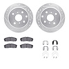 7312-76106 Drilled/Slotted Brake Rotor with 3000-Series Ceramic Brake Pads Kit & Hardware [Silver], 1984-1987 Lexus/Toyota/Scion - image 1