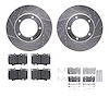 7312-76115 Drilled/Slotted Brake Rotor with 3000-Series Ceramic Brake Pads Kit & Hardware [Silver], 1998-2007 Lexus/Toyota/Scion - image 1