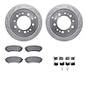 7312-76116 Drilled/Slotted Brake Rotor with 3000-Series Ceramic Brake Pads Kit & Hardware [Silver], 1998-2007 Lexus/Toyota/Scion - image 1