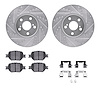 7312-76118 Drilled/Slotted Brake Rotor with 3000-Series Ceramic Brake Pads Kit & Hardware [Silver], 2000-2010 Lexus/Toyota/Scion - image 1