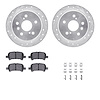 7312-76124 Drilled/Slotted Brake Rotor with 3000-Series Ceramic Brake Pads Kit & Hardware [Silver], 2000-2003 Lexus/Toyota/Scion - image 1