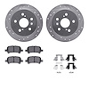 7312-76126 Drilled/Slotted Brake Rotor with 3000-Series Ceramic Brake Pads Kit & Hardware [Silver], 2002-2008 Lexus/Toyota/Scion - image 1