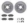7312-76127 Drilled/Slotted Brake Rotor with 3000-Series Ceramic Brake Pads Kit & Hardware [Silver], 2000-2000 Lexus/Toyota/Scion - image 1