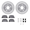 7312-76128 Drilled/Slotted Brake Rotor with 3000-Series Ceramic Brake Pads Kit & Hardware [Silver], 2000-2001 Lexus/Toyota/Scion - image 1