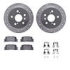 7312-76132 Drilled/Slotted Brake Rotor with 3000-Series Ceramic Brake Pads Kit & Hardware [Silver], 2002-2006 Lexus/Toyota/Scion - image 1