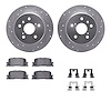 7312-76134 Drilled/Slotted Brake Rotor with 3000-Series Ceramic Brake Pads Kit & Hardware [Silver], 2001-2003 Lexus/Toyota/Scion - image 1