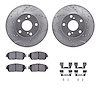 7312-76138 Drilled/Slotted Brake Rotor with 3000-Series Ceramic Brake Pads Kit & Hardware [Silver], 2005-2015 Lexus/Toyota/Scion - image 1