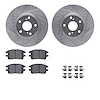 7312-76143 Drilled/Slotted Brake Rotor with 3000-Series Ceramic Brake Pads Kit & Hardware [Silver], 2002-2003 Lexus/Toyota/Scion - image 1