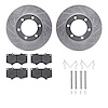 7312-76145 Drilled/Slotted Brake Rotor with 3000-Series Ceramic Brake Pads Kit & Hardware [Silver], 2000-2007 Lexus/Toyota/Scion - image 1