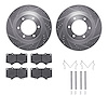 7312-76146 Drilled/Slotted Brake Rotor with 3000-Series Ceramic Brake Pads Kit & Hardware [Silver], 2003-2009 Lexus/Toyota/Scion - image 1
