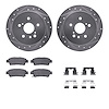 7312-76149 Drilled/Slotted Brake Rotor with 3000-Series Ceramic Brake Pads Kit & Hardware [Silver], 2004-2010 Lexus/Toyota/Scion - image 1