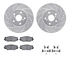 7312-76153 Drilled/Slotted Brake Rotor with 3000-Series Ceramic Brake Pads Kit & Hardware [Silver], 2006-2015 Lexus/Toyota/Scion - image 1