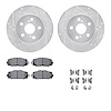 7312-76156 Drilled/Slotted Brake Rotor with 3000-Series Ceramic Brake Pads Kit & Hardware [Silver], Fits Select Lexus/Toyota/Sci - image 1