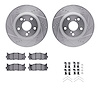 7312-76160 Drilled/Slotted Brake Rotor with 3000-Series Ceramic Brake Pads Kit & Hardware [Silver], 2007-2018 Lexus/Toyota/Scion