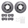 7312-76162 Drilled/Slotted Brake Rotor with 3000-Series Ceramic Brake Pads Kit & Hardware [Silver], 2008-2021 Lexus/Toyota/Scion - image 1
