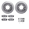 7312-76163 Drilled/Slotted Brake Rotor with 3000-Series Ceramic Brake Pads Kit & Hardware [Silver], Fits Select Lexus/Toyota/Sci - image 1