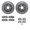 7312-76165 Drilled/Slotted Brake Rotor with 3000-Series Ceramic Brake Pads Kit & Hardware [Silver], 2008-2013 Lexus/Toyota/Scion - image 1