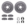 7312-76169 Drilled/Slotted Brake Rotor with 3000-Series Ceramic Brake Pads Kit & Hardware [Silver], 2009-2015 Lexus/Toyota/Scion - image 1