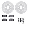 7312-76176 Drilled/Slotted Brake Rotor with 3000-Series Ceramic Brake Pads Kit & Hardware [Silver], 2012-2018 Lexus/Toyota/Scion - image 1