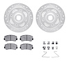 7312-80001 Drilled/Slotted Brake Rotor with 3000-Series Ceramic Brake Pads Kit & Hardware [Silver], 1980-1983 Ford/Lincoln/Mercu - image 1
