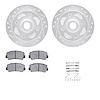 7312-80003 Drilled/Slotted Brake Rotor with 3000-Series Ceramic Brake Pads Kit & Hardware [Silver], 1979-1979 Ford/Lincoln/Mercu - image 1