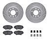 7312-80054 Drilled/Slotted Brake Rotor with 3000-Series Ceramic Brake Pads Kit & Hardware [Silver], 2004-2008 Ford/Lincoln/Mercu - image 1