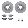 7312-80056 Drilled/Slotted Brake Rotor with 3000-Series Ceramic Brake Pads Kit & Hardware [Silver], 2004-2013 Ford/Lincoln/Mercu - image 1