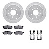 7312-80058 Drilled/Slotted Brake Rotor with 3000-Series Ceramic Brake Pads Kit & Hardware [Silver], 2004-2006 Ford/Lincoln/Mercu - image 1