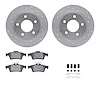 7312-80059 Drilled/Slotted Brake Rotor with 3000-Series Ceramic Brake Pads Kit & Hardware [Silver], 2004-2013 Ford/Lincoln/Mercu - image 1