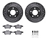 7312-80060 Drilled/Slotted Brake Rotor with 3000-Series Ceramic Brake Pads Kit & Hardware [Silver], 2004-2013 Ford/Lincoln/Mercu - image 1