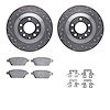 7312-80062 Drilled/Slotted Brake Rotor with 3000-Series Ceramic Brake Pads Kit & Hardware [Silver], 2006-2007 Ford/Lincoln/Mercu - image 1