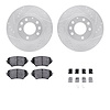 7312-80063 Drilled/Slotted Brake Rotor with 3000-Series Ceramic Brake Pads Kit & Hardware [Silver], 2006-2015 Ford/Lincoln/Mercu - image 1