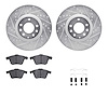 7312-80065 Drilled/Slotted Brake Rotor with 3000-Series Ceramic Brake Pads Kit & Hardware [Silver], 2006-2007 Ford/Lincoln/Mercu - image 1