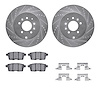 7312-80070 Drilled/Slotted Brake Rotor with 3000-Series Ceramic Brake Pads Kit & Hardware [Silver], 2007-2015 Ford/Lincoln/Mercu - image 1
