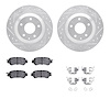 7312-80075 Drilled/Slotted Brake Rotor with 3000-Series Ceramic Brake Pads Kit & Hardware [Silver], 2013-2015 Ford/Lincoln/Mercu - image 1