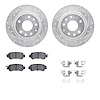 7312-80076 Drilled/Slotted Brake Rotor with 3000-Series Ceramic Brake Pads Kit & Hardware [Silver], 2016-2018 Ford/Lincoln/Mercu - image 1