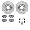 7312-80077 Drilled/Slotted Brake Rotor with 3000-Series Ceramic Brake Pads Kit & Hardware [Silver], 2014-2015 Ford/Lincoln/Mercu - image 1