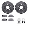7312-80078 Drilled/Slotted Brake Rotor with 3000-Series Ceramic Brake Pads Kit & Hardware [Silver], 2014-2016 Ford/Lincoln/Mercu - image 1