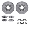 7312-80081 Drilled/Slotted Brake Rotor with 3000-Series Ceramic Brake Pads Kit & Hardware [Silver], Fits Select Ford/Lincoln/Mer - image 1