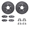 7312-80082 Drilled/Slotted Brake Rotor with 3000-Series Ceramic Brake Pads Kit & Hardware [Silver], 2014-2016 Ford/Lincoln/Mercu - image 1