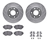 7312-80084 Drilled/Slotted Brake Rotor with 3000-Series Ceramic Brake Pads Kit & Hardware [Silver], 2014-2018 Ford/Lincoln/Mercu - image 1