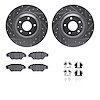 7312-80087 Drilled/Slotted Brake Rotor with 3000-Series Ceramic Brake Pads Kit & Hardware [Silver], Fits Select Ford/Lincoln/Mer - image 1