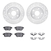 7312-91003 Drilled/Slotted Brake Rotor with 3000-Series Ceramic Brake Pads Kit & Hardware [Silver], 2011-2016 Lexus/Toyota/Scion - image 1