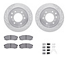7312-92002 Drilled/Slotted Brake Rotor with 3000-Series Ceramic Brake Pads Kit & Hardware [Silver], 2008-2014 Mitsubishi, Positi - image 1